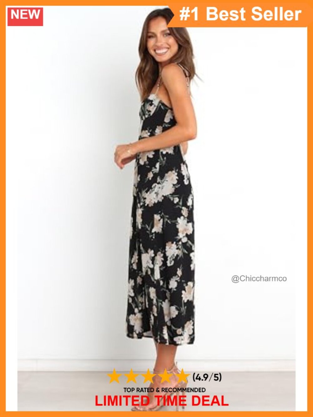 Petal & Pup Meg Midi Dress Sweetheart Neckline Sleeveless - Picture 3 of 6